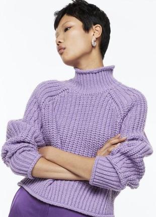 Лавандовый фиолетовый вязаный свитер мирор h&amp;m3 фото