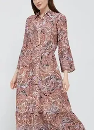 Макси платье рубашка в этно стиле
