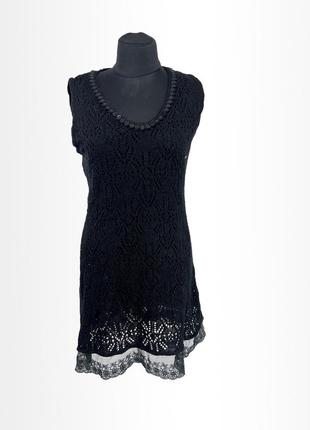 Сукня стильна blue & sea, чорна, утеплена, розмір l (16), відмінний стан3 фото