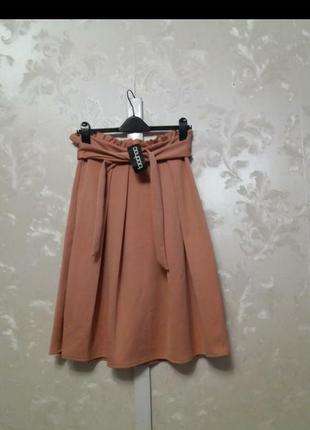 Нежная неопреновая юбка с завязками на поясе boohoo3 фото