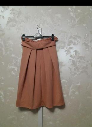 Нежная неопреновая юбка с завязками на поясе boohoo4 фото