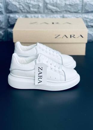 Кроссовки zara женские белые размеры 36-416 фото