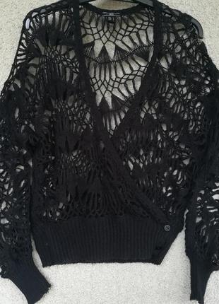 Кружевной узорчатый пуловер женский2 фото