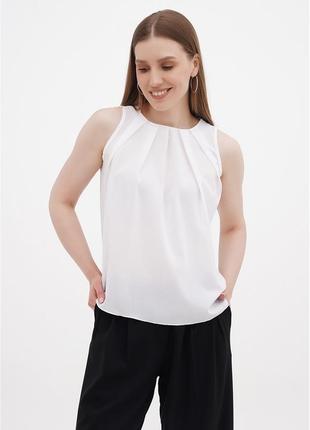 Літній топ модний легкий, блузка однотонна вільна красива футболка жіноча повсякденна блуза 2б42 фото
