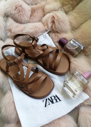 Дитячі шкіряні босоніжки сандалі zara, кожаные босоножки сандалии для девочки зара5 фото