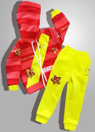 Теплый костюм handmade с ручной вышивкой