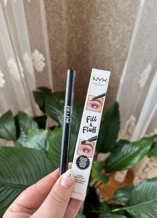 Олівець-помада для брів прозорий nyx professional makeup fill &amp; fluff eyebrow pomade pencil