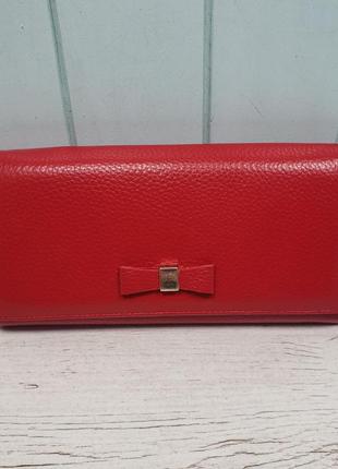 Женский кожаный кошелёк красный на кнопке prensiti жіночий шкіряний гаманець