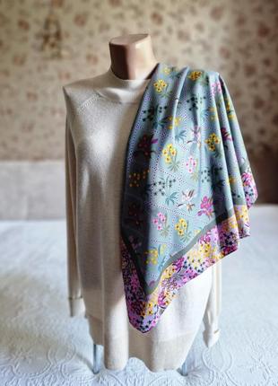 Женский платок шелковый атласный шелковый zara1 фото
