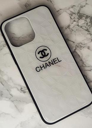 Чехол prism brand chanel на iphone 14 pro max белый1 фото