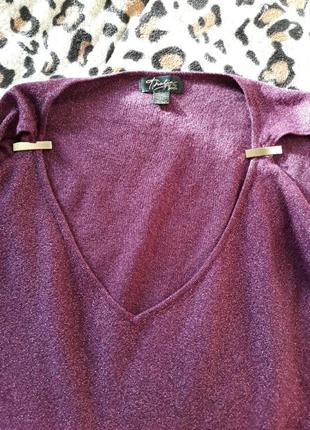 Стильний фіолетовий пуловер з люрексом l5 фото
