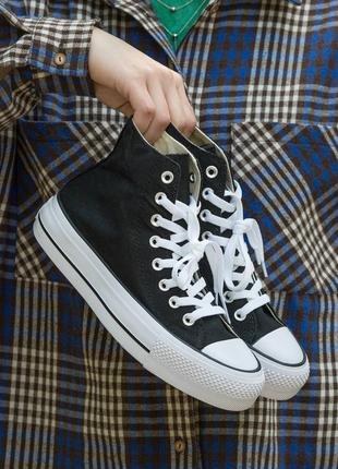 Женские кеди converse Guitar chuck taylor all star lift hi black 36-37-38-39-40-41