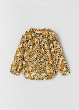 Блуза рубашка цветочный принт для девочки