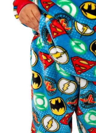 Тепла махрова піжама для дівчинки старварс , плюшевый комплект велсофт космос , тёплая пижама плюш с манжетами марвел3 фото