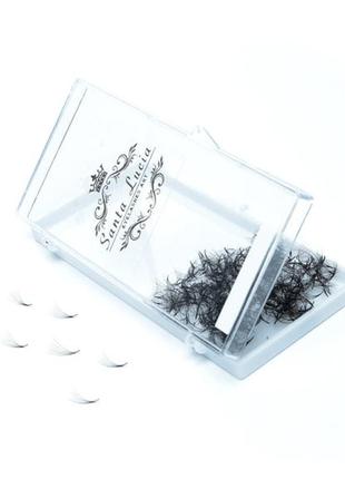 6d-d-007-12mm по 500 шт. пучковые ресницы для наращивания santalucia