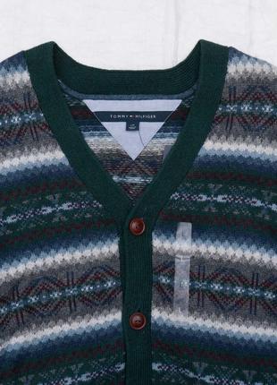 Мужской свитер кардиган tommy hilfiger green fair isle3 фото