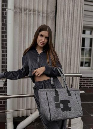 Сумка шопер celine shopper grey 9