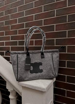 Сумка шопер celine shopper grey