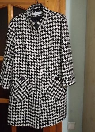 Пальто гусяча лапка стильне батал