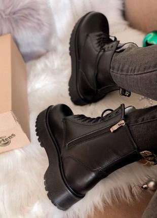 Dr.martens jadon черевики хутряні мартінс в чорному кольорі /осінь/зима/весна😍4 фото