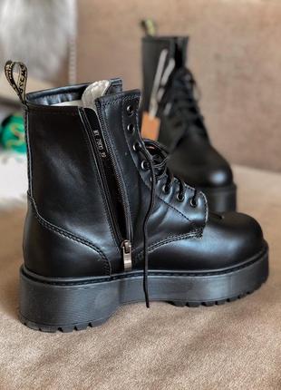 Dr.martens jadon черевики хутряні мартінс в чорному кольорі /осінь/зима/весна😍9 фото