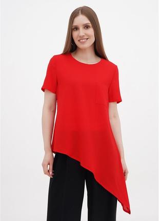 Блузка футболка модная длинная туника с карманом свободная молодежная женская оригинальная летняя 2б61 фото