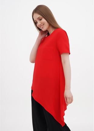 Блузка футболка модная длинная туника с карманом свободная молодежная женская оригинальная летняя 2б63 фото
