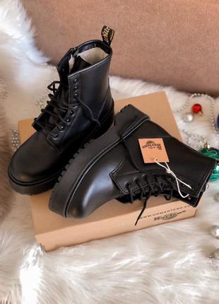 Зимние ботинки dr.martens jadon в полностью черно цвете/осень/зима/весна😍5 фото