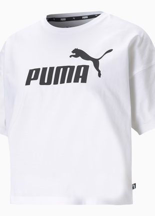 Белая женская футболка puma essentials logo women's tee новая оригинал из сша4 фото