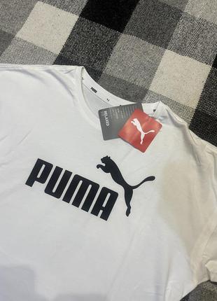 Белая женская футболка puma essentials logo women's tee новая оригинал из сша6 фото