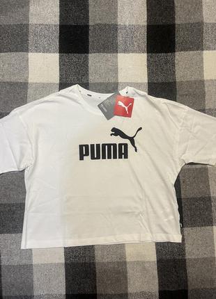 Белая женская футболка puma essentials logo women's tee новая оригинал из сша8 фото