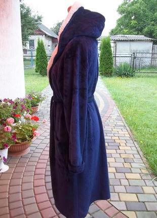 ( 56 / 58 р ) мужской халат флисовый с капюшоном толстый б / у2 фото