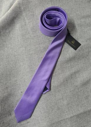 Галстук узкий мужской фиолетовый сиреневый, мужской галстук, галстук , однотонный галстук, молодёжный узкий галстук1 фото