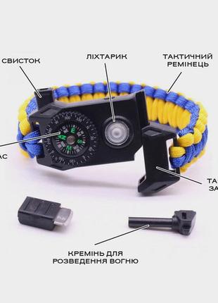 Браслет для военных besta nanoband ukraine с компасом 6 в 1 тактические часы/браслет для военных4 фото