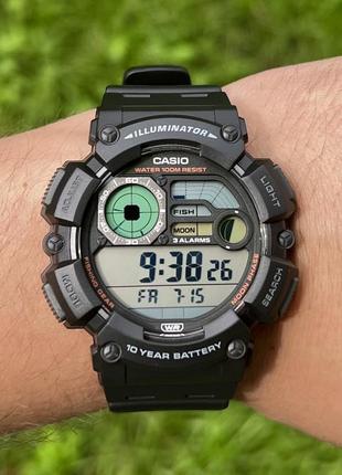 Часы наручные casio ws-1500h-1a fishing timer для рыбалки7 фото