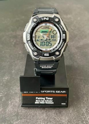 Мужские часы casio aqw-101j-1a fishing timer термометр illuminator2 фото