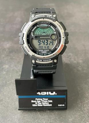 Часы наручные casio ws-1200h-1a fishing gear для рыбалки2 фото