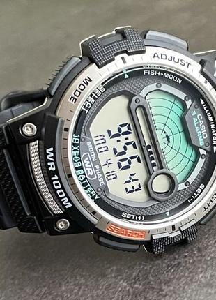 Часы наручные casio ws-1200h-1a fishing gear для рыбалки3 фото