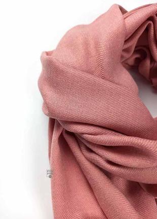Палантин шарф кашемир пепельно-розовый шерсть кашемировый pashmina original однотонный теплый2 фото