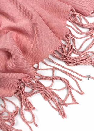 Палантин шарф кашемир пепельно-розовый шерсть кашемировый pashmina original однотонный теплый3 фото