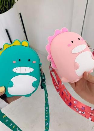 Детская силиконовая сумка дракон (зеленая)