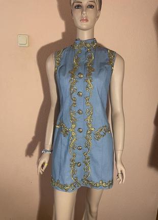 Джинсовое платье дизайнерское irina sila