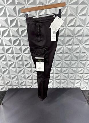 Брендовые брюки в стиле stone island крутые брюки стон айленд качественные премиум люксовые с патчем