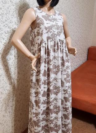 Сукня laura casini італія р. s m льон лляна плаття довге платье льняное можна для вагітних3 фото