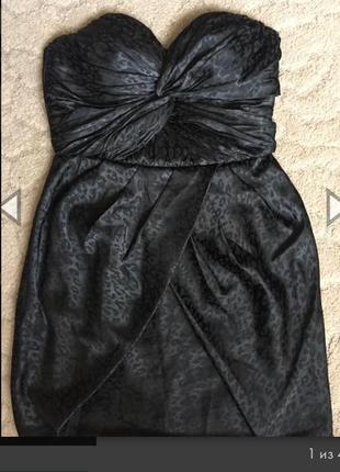 Распродажа! супер платье атлас черное до колен раз l(40)