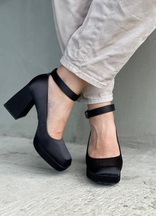 Черные туфли текстиль2 фото