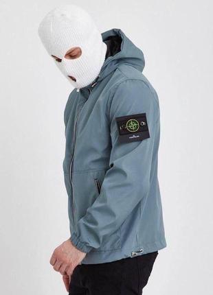 Люксовая мужская ветровка в стиле stone island с патчем стон айленд стильная премиум качественная1 фото