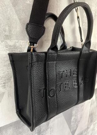 Sale ‼️ сумка дешевая серия туречевина Эко черная, сумка в стиле the tote bag marc марк какбс джейкобс, сумка женская эко кожа в стиле зе тоте бег5 фото