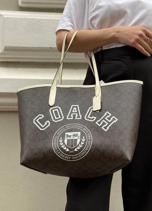 Женская кожаная сумка большая  шоппер coach2 фото