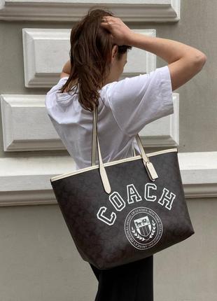 Женская кожаная сумка большая  шоппер coach4 фото